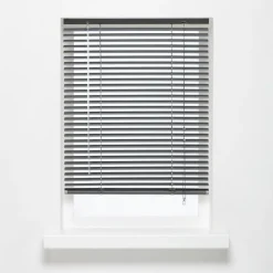 Kwantum Houten Jaloezieën|Jaloezieën*Aluminium Jaloezie Jade Antraciet 25mm 180x175 Cm