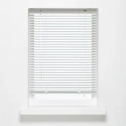 Kwantum Jaloezieën|Houten Jaloezieën*Aluminium Jaloezie Jade Wit 25mm 180x175 Cm