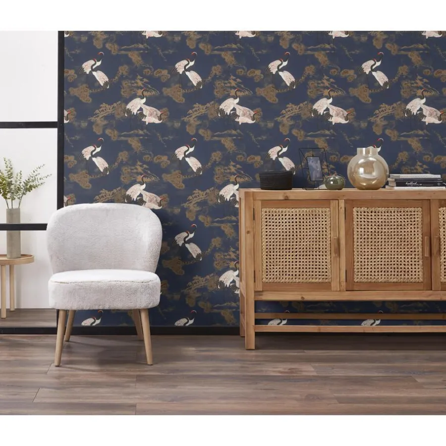 Kwantum Vliesbehang*Behang Anna Blauw