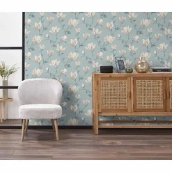 Kwantum Vliesbehang*Behang Lea Blauw Multicolor