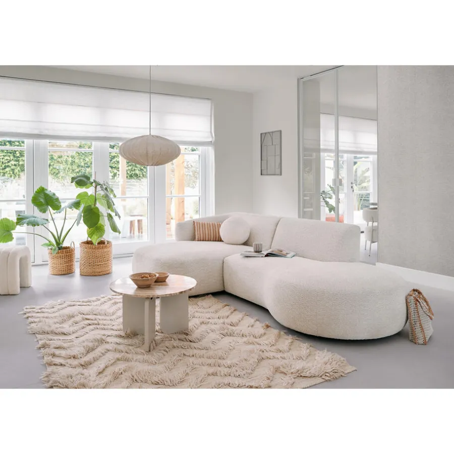 Kwantum Bijzettafels*Bijzettafel Brez Marmer Taupe ø 60x38 Cm