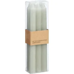 Kwantum Kaarsen & Theelichten|Kaarsen & Theelichten*Dinerkaars Rustiek 6 Stuks LichtGroen