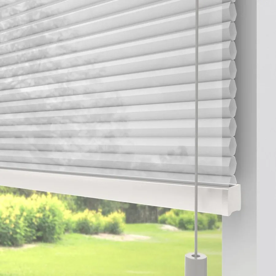 Kwantum Plisségordijnen*Dubbel Plissé Jikke Wit Lichtdoorlatend