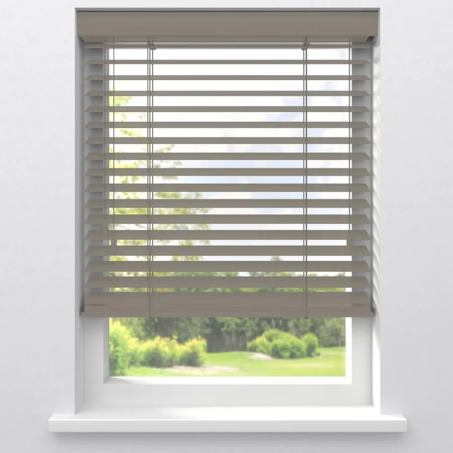 Kwantum Houten Jaloezieën|Jaloezieën*Fenstr Bamboe Jaloezie Wessel 50mm Taupe