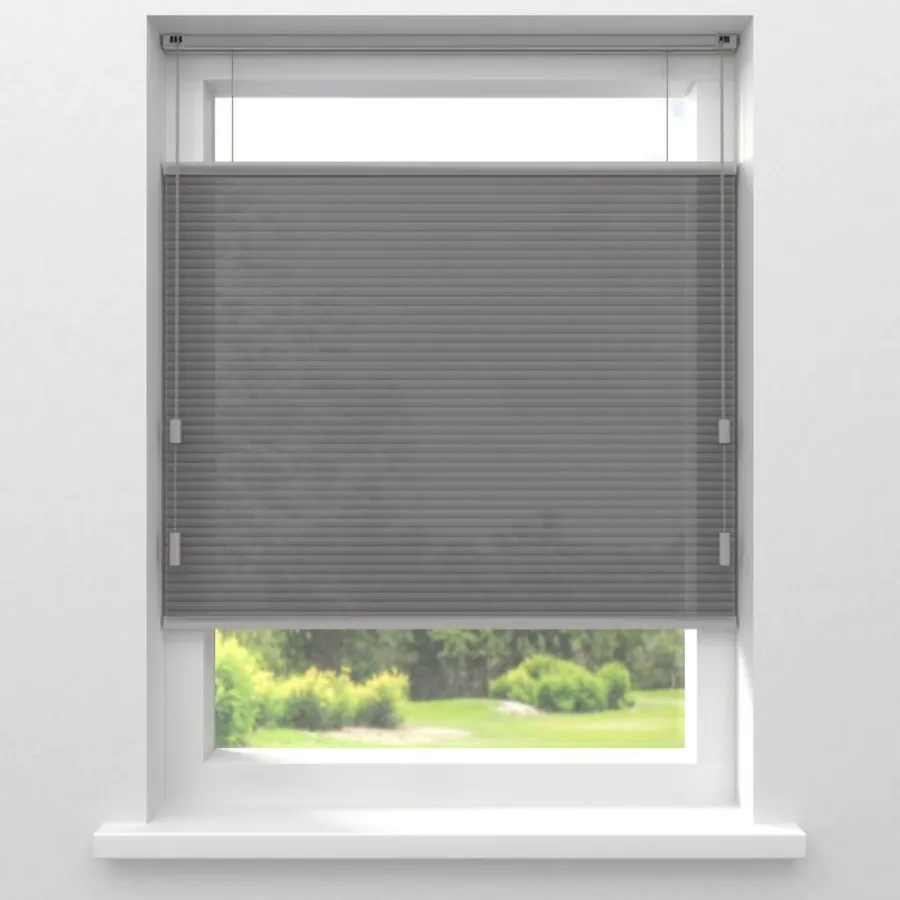 Kwantum Plisségordijnen*Fenstr Dubbel Plissé Dewi Grijs Lichtdoorlatend Dr.Grijs