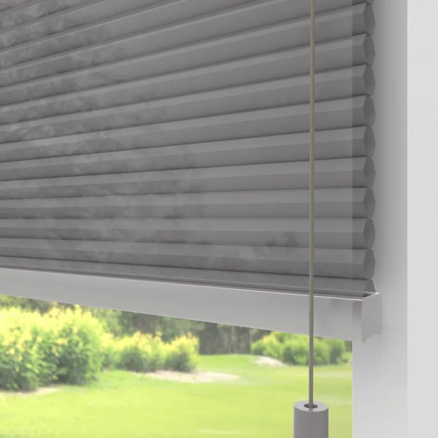 Kwantum Plisségordijnen*Fenstr Dubbel Plissé Dewi Grijs Lichtdoorlatend Dr.Grijs