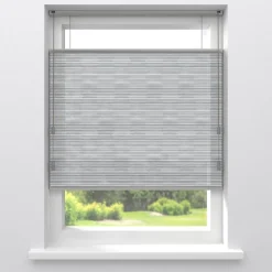 Kwantum Plisségordijnen*Fenstr Dubbel Plissé Ezra Lichtdoorlatend LichtGrijs