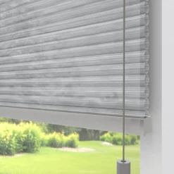 Kwantum Plisségordijnen*Fenstr Dubbel Plissé Ezra Lichtdoorlatend LichtGrijs