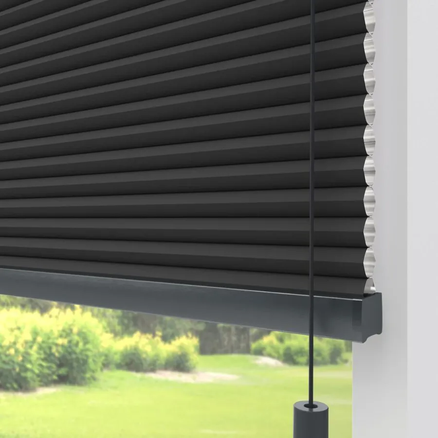 Kwantum Plisségordijnen|Isolerende Gordijnen*Fenstr Dubbel Plissé Thirza Verduisterend Zwart