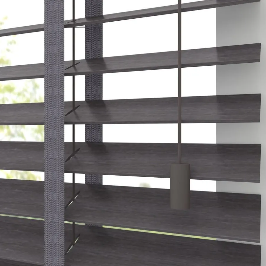 Kwantum Houten Jaloezieën|Jaloezieën*Fenstr Houten Jaloezie Jonas Grijs 50mm