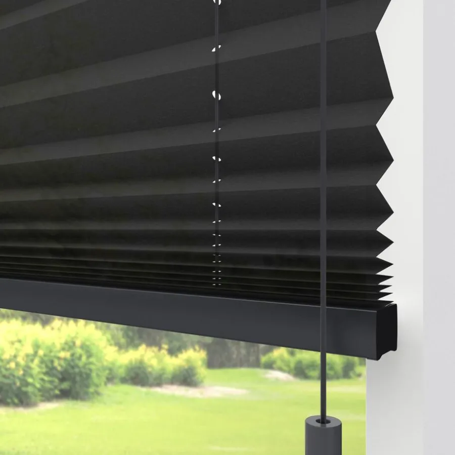 Kwantum Plisségordijnen*Fenstr Plissé Mara Zwart Lichtdoorlatend