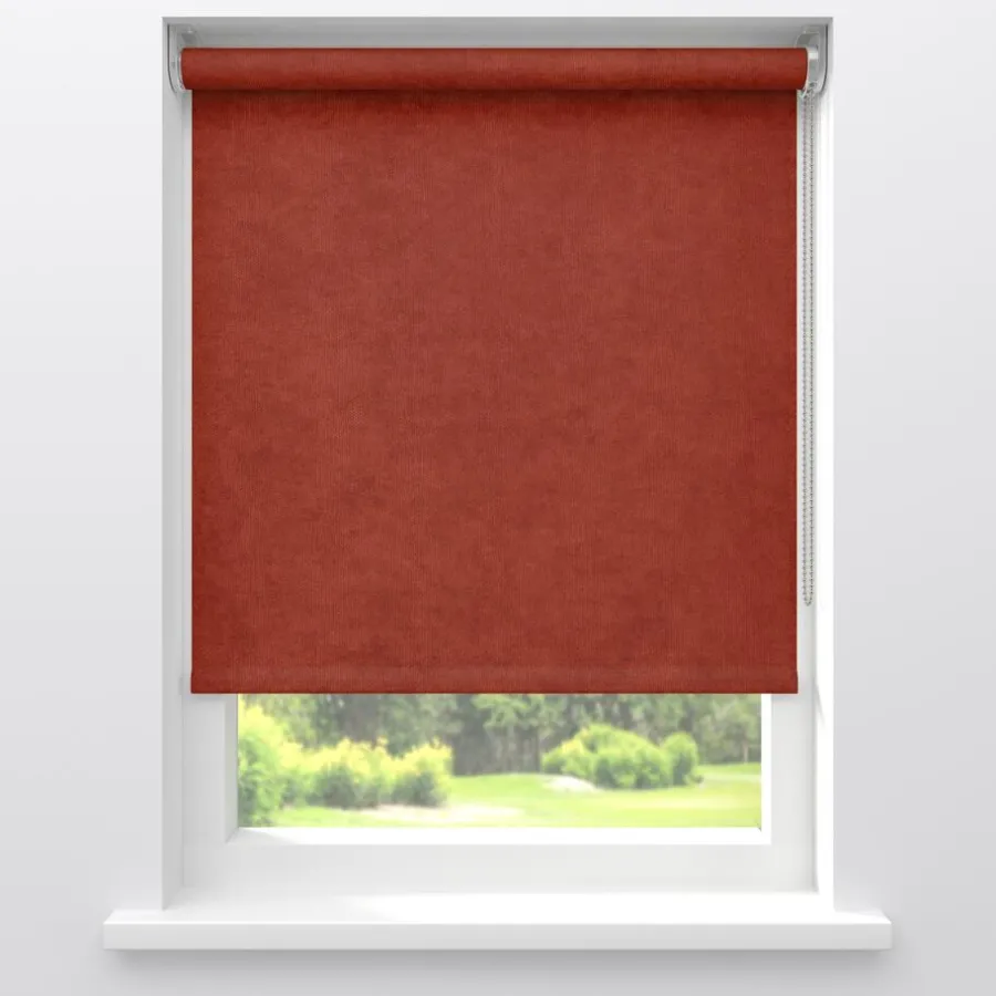 Kwantum Rolgordijnen*Fenstr Rolgordijn Gus Velours Deels Verduisterend Cognac