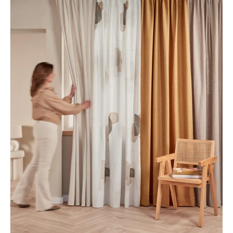 Kwantum Vouwgordijnen|Gordijnen*Gordijn Aaron Naturel