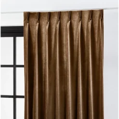 Kwantum Vouwgordijnen|Gordijnen*Gordijn Velours Juliet Bruin