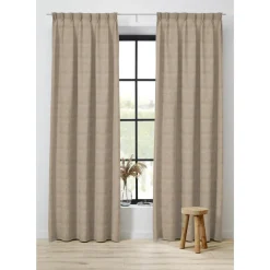 Kwantum Vouwgordijnen|Isolerende Gordijnen*Gordijn Velours Juliet Naturel