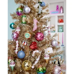 Kwantum Kerstdecoratie|Kerstballen & Kerstornamenten*Hanger Discobal - 3 Stuks Goud