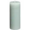 Kwantum Kaarsen & Theelichten|Kaarsen & Theelichten*Kaars Rustiek Ribbel Mint 15 Cm