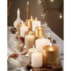 Kwantum Kaarsen & Theelichten|Kaarsen & Theelichten*Kaars Rustiek Wit 7x17 Cm 007X017CM