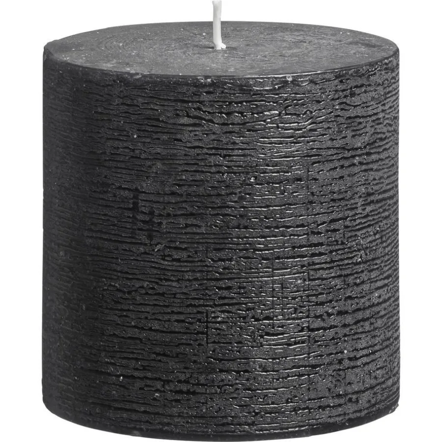 Kwantum Kaarsen & Theelichten|Kaarsen & Theelichten*Kaars Rustiek Zwart 10x10 Cm 010X010CM