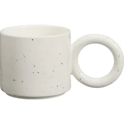 Kwantum Mokken|Mokken*Mok Met Oor Crispen Spikkel Zwart/ 225ml Wit