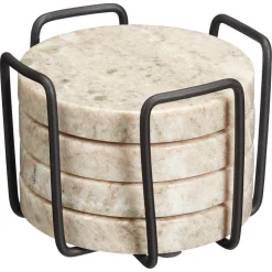 Kwantum Onderzetters|Onderzetters*Onderzetters Marmer 4 Stuks Zand