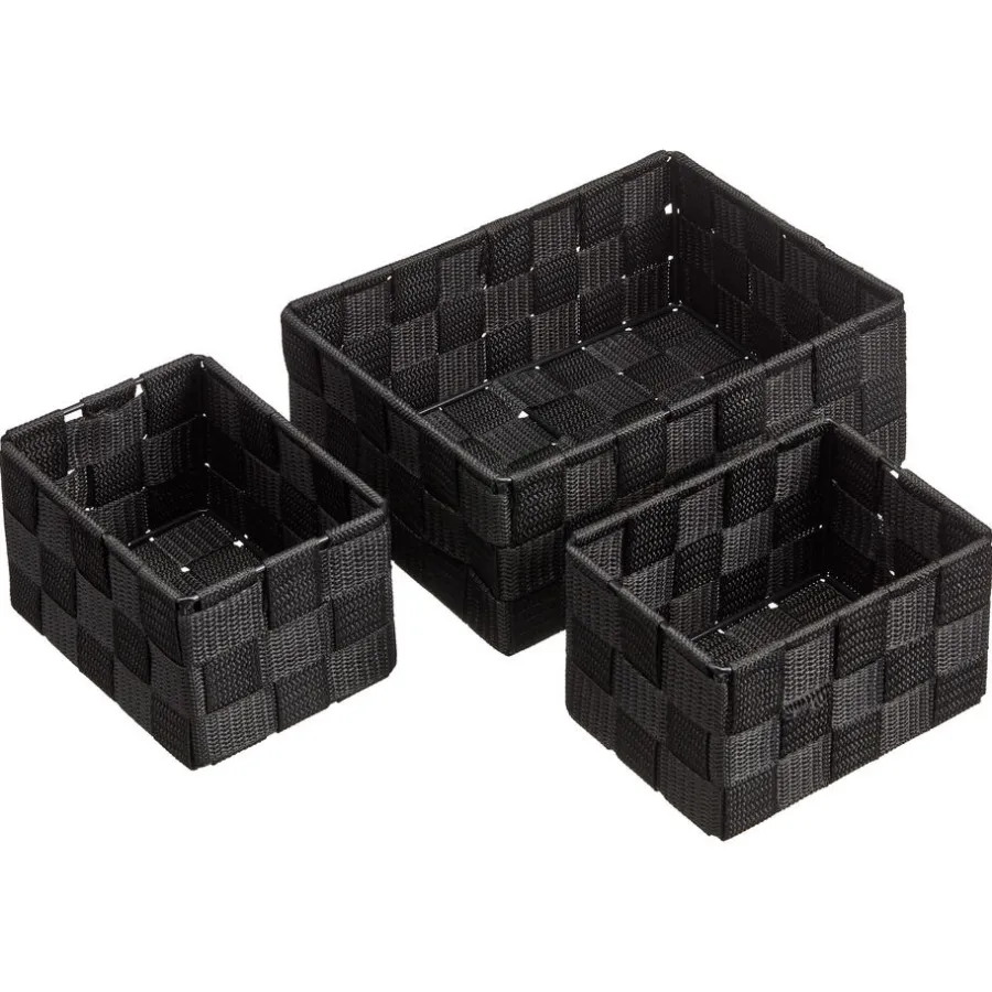 Kwantum Manden*Opbergmanden Ligo - 3 Stuks Zwart