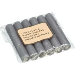 Kwantum Kaarsen & Theelichten|Kaarsen & Theelichten*S/6 Dinerkaars Grijs