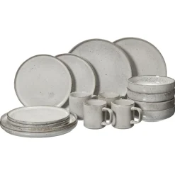 Kwantum Kerstservies|Serviessets*Serviesset 16-Delig Glazuur Grijs