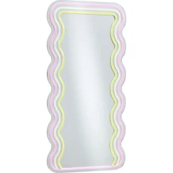 Kwantum Spiegels|Wandlampen*Spiegel Met Verlichting - Wave - Neon - - 70x35 Cm Multicolor