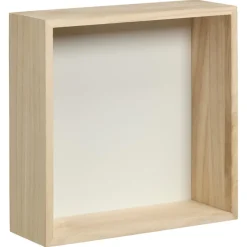 Kwantum Wanddecoratie*Wanddecoratie Hout Wit Maat M 25x9x25 Cm